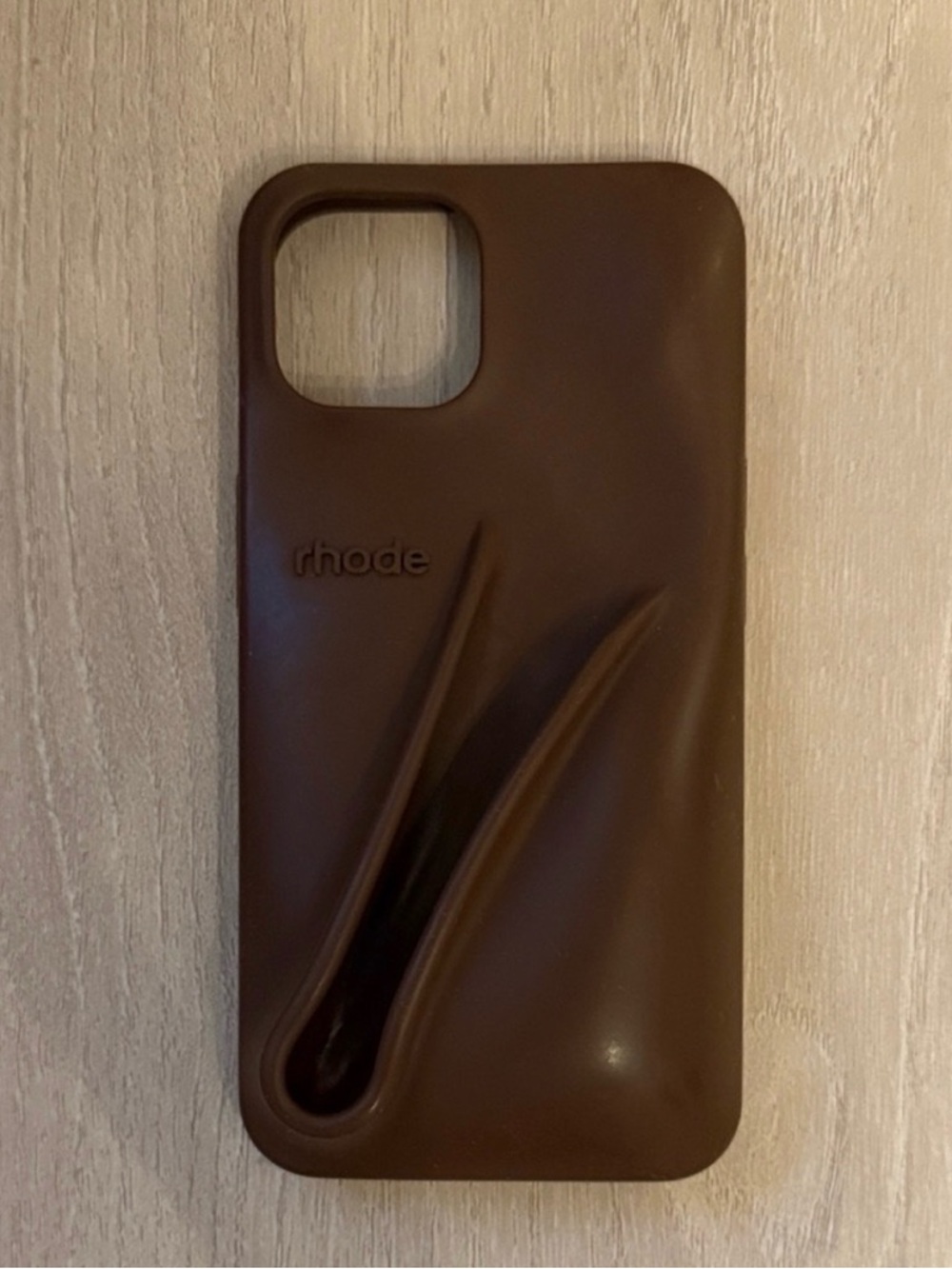 RHODE iPhone 14 Chocolate Brown Sculpted Silicone Phone Case